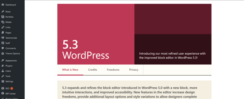 WordPress Version 5.3.1 Maintenance and Security Release