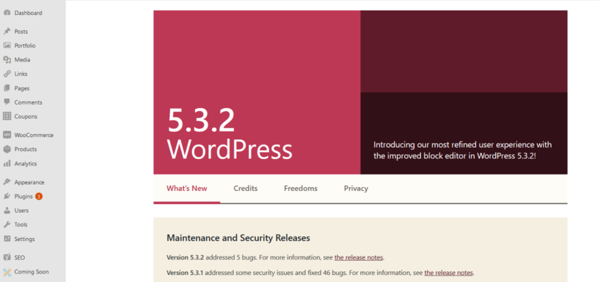WordPress Version 5.3.2 Maintenance and Security Release