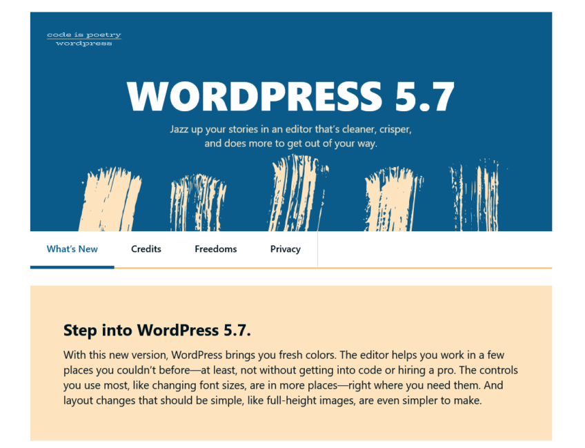 WordPress 5.7 ” Esperanza”  was released on March 9,2021
