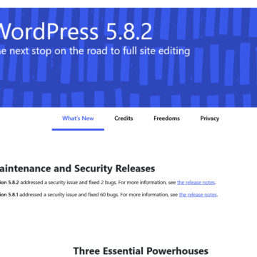 WordPress 5.8.2 Maintenance and Security updates