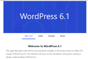 WordPress Version 6.1 November 1,2022