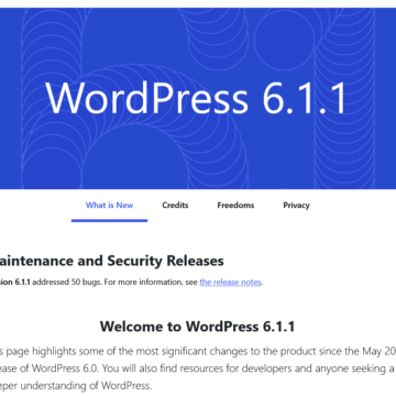WordPress 6.1.1 – Maintenance and Security Releases – November 15,2022