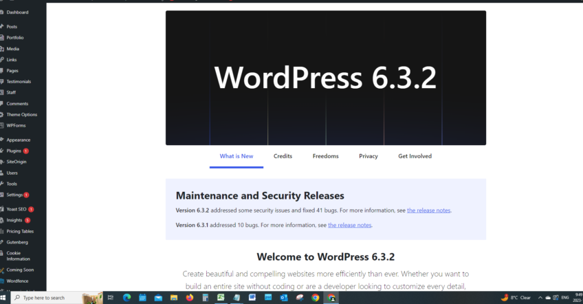 WordPress Version 6.3.2 Maintenance and Security Releases