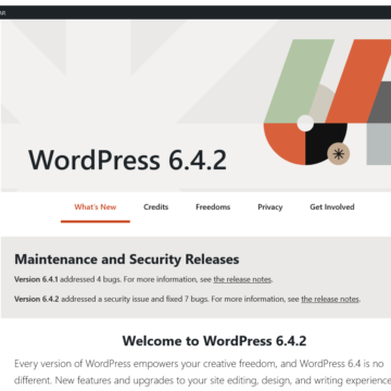 WordPress Version 6.4.2 December 6, 2023 Maintenance Release